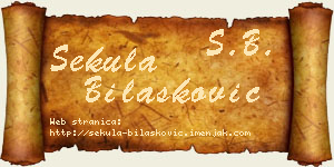Sekula Bilašković vizit kartica